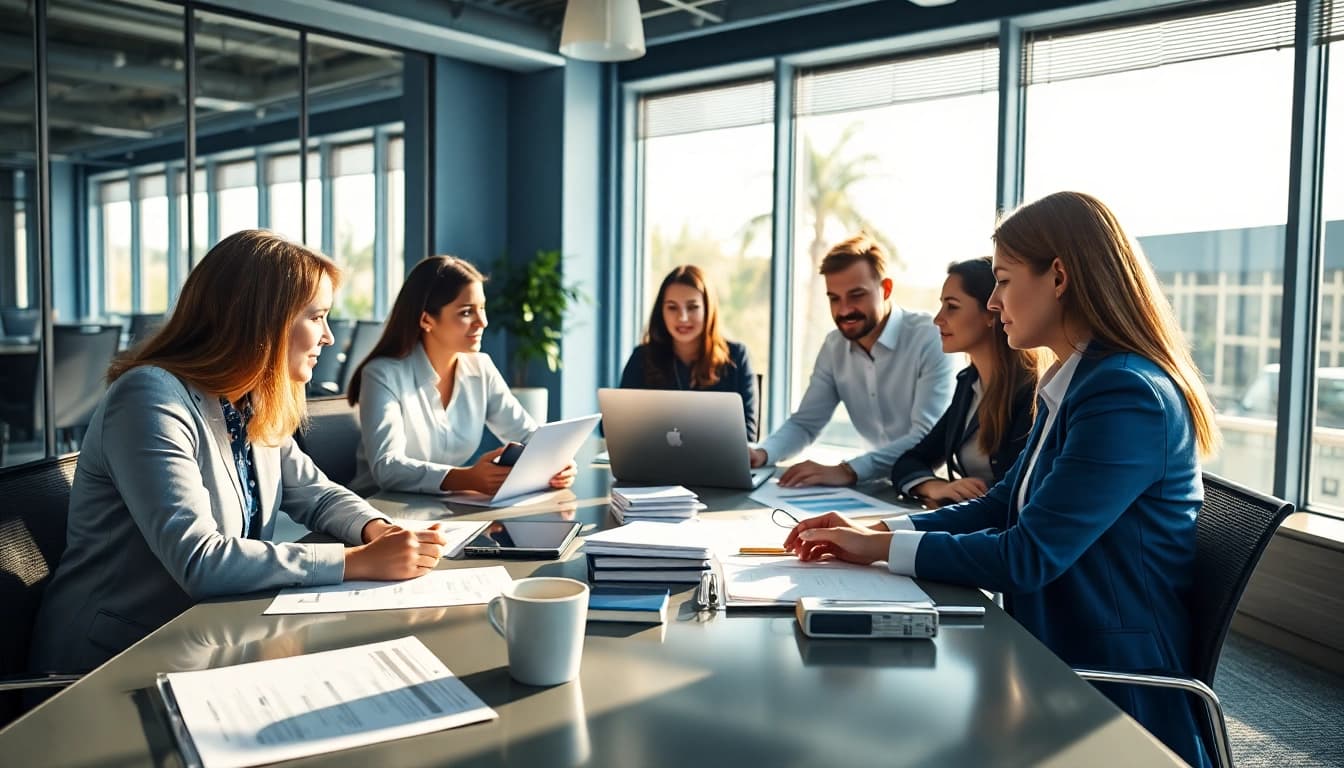 Streamlined registration and certification in federal databases with professionals collaborating in a modern office.