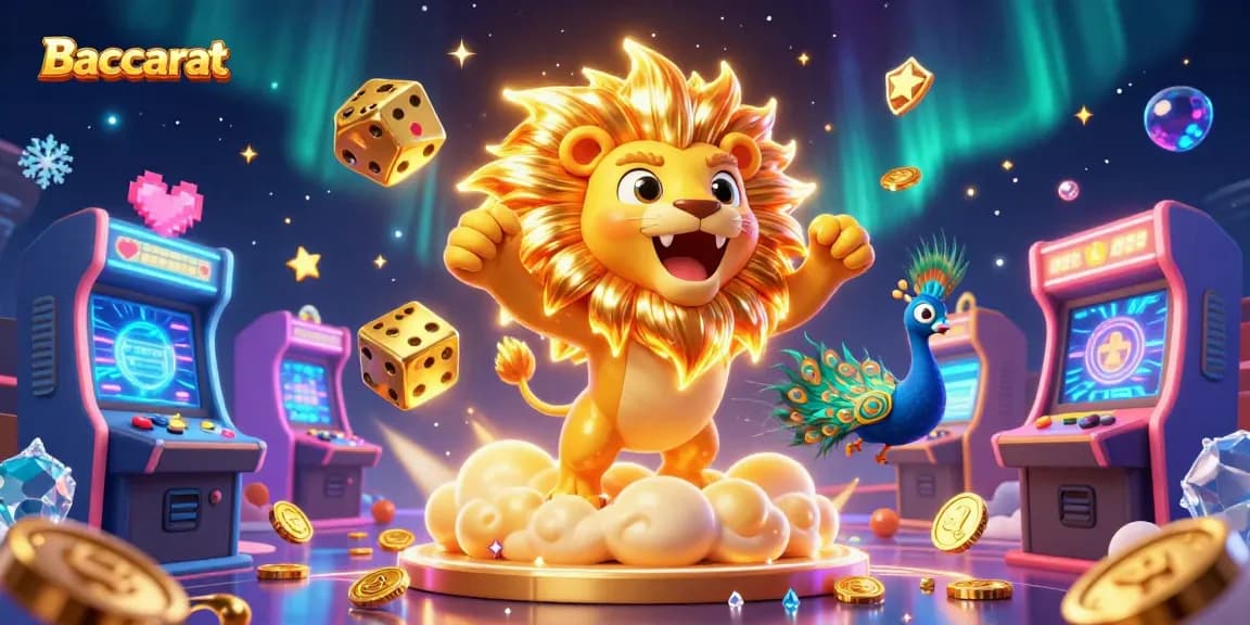 Baccarat game scene featuring animated characters and vibrant casino elements for gamers.