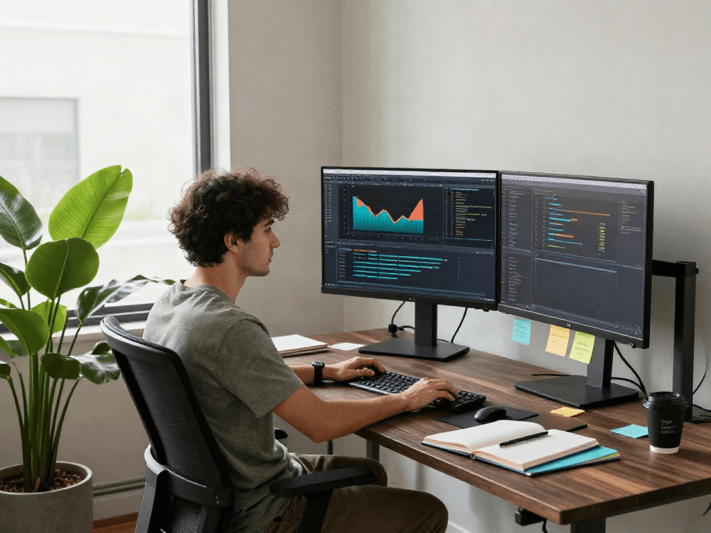 Dynamic workspace showcasing bro138 link integration with modern tech environment and vibrant productivity elements.