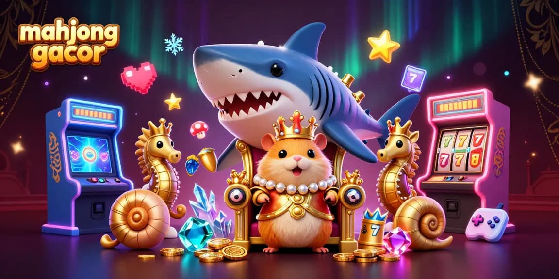 Play mahjong gacor with vibrant 3D characters amidst dynamic casino-themed elements.