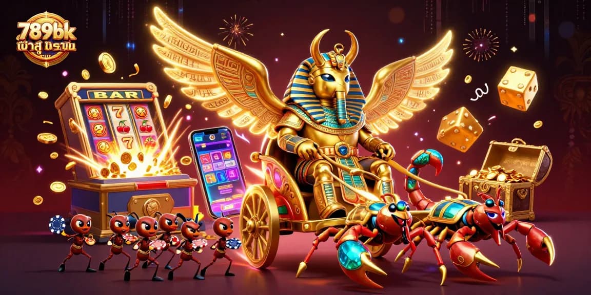 Play at 789bk com เข้า สู่ ระบบ to unlock a thrilling adventure with golden treasures and slot machines.