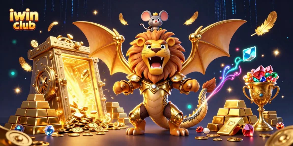 Experience the thrill of winning at iwin club with 3D cartoon gaming elements shining brightly.