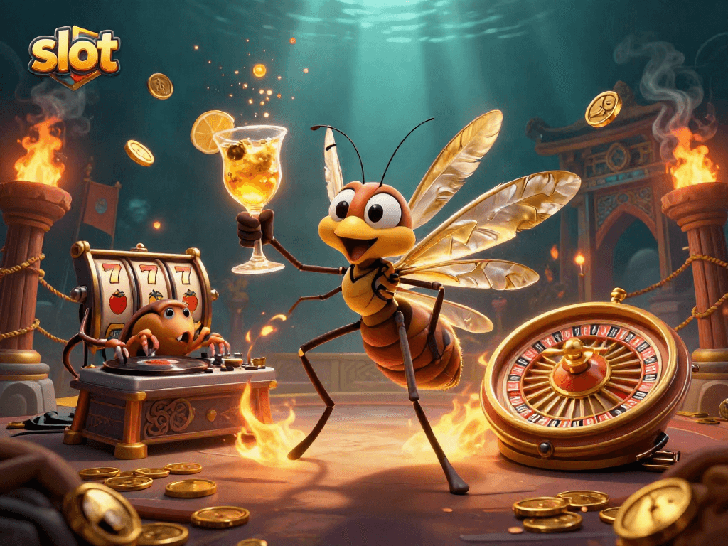 Spin the slot with vibrant 3D casino characters, showcasing enthusiasm in the gaming world.