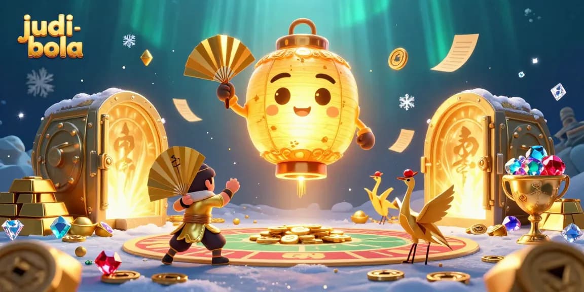 Engage in judi bola action with vibrant golden lantern spirit in a dynamic sports betting scene.