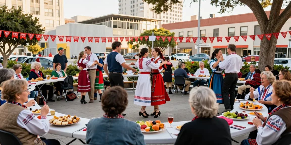 Engaged Polish community members at https://www.sfpol.com/ celebrating heritage in San Francisco.