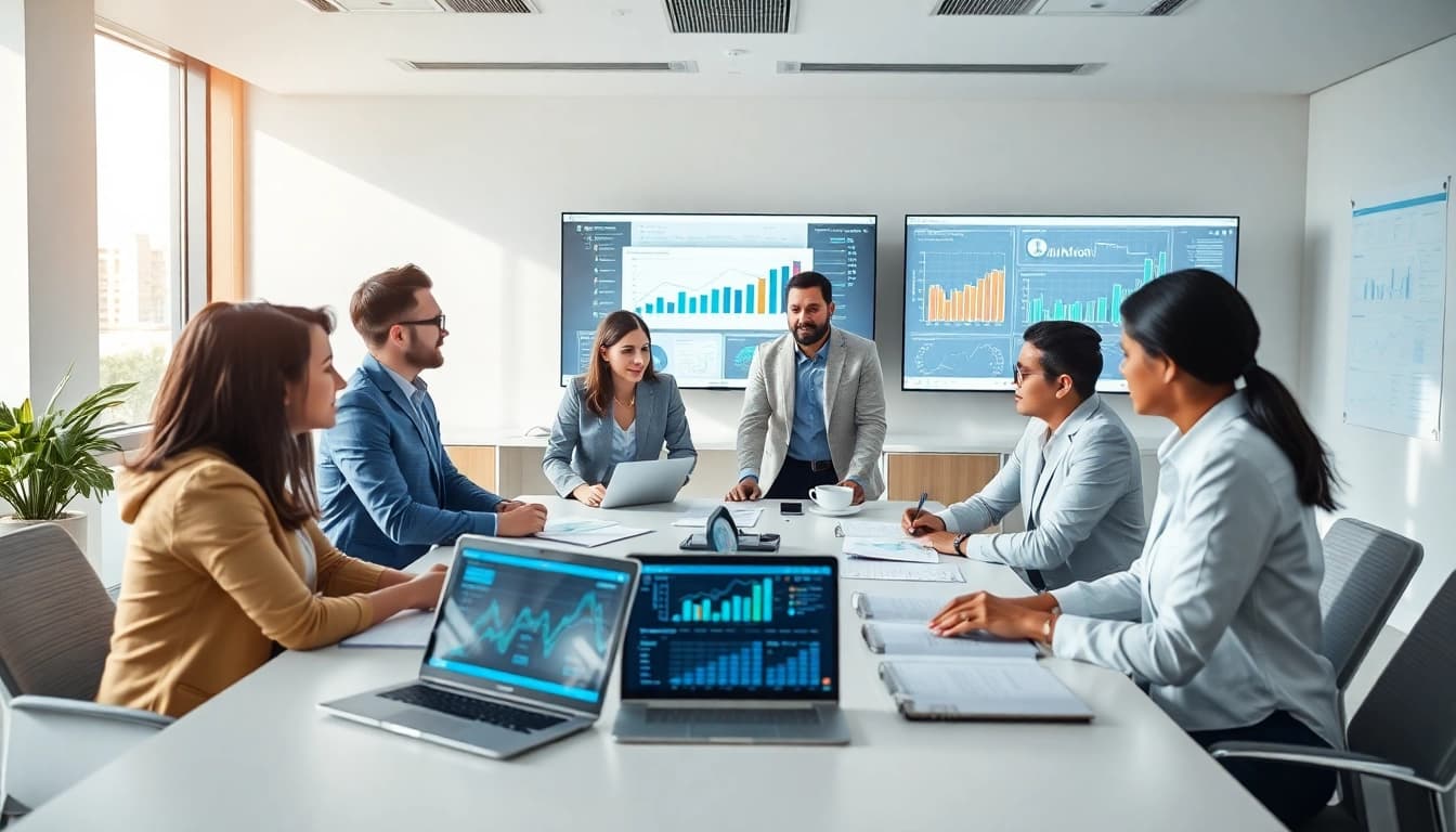 Enhance Competitive intelligence through business analysis in a modern office environment.