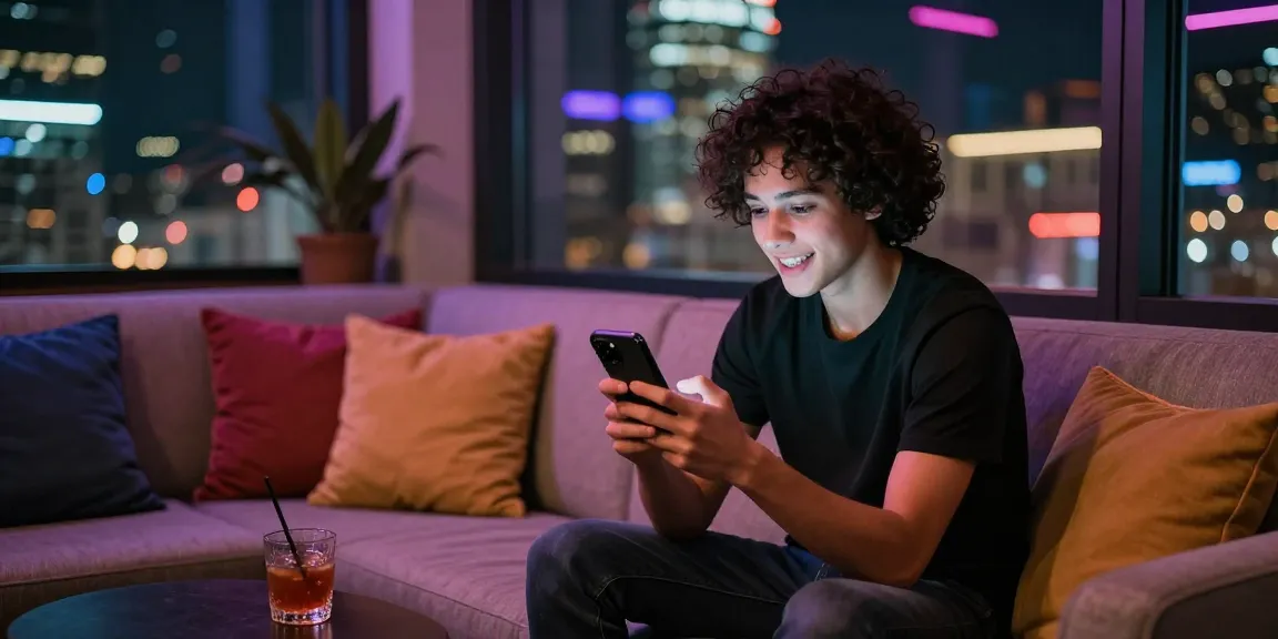 Engaging in nsfw ai chat in a modern urban lounge setting