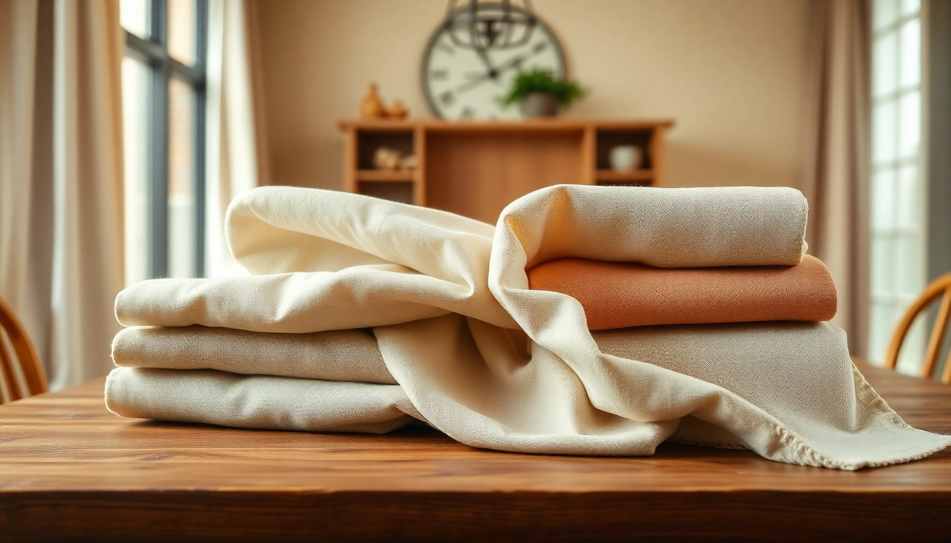 Stof voor gordijnen met diverse texturen en kleuren op een houten tafel.