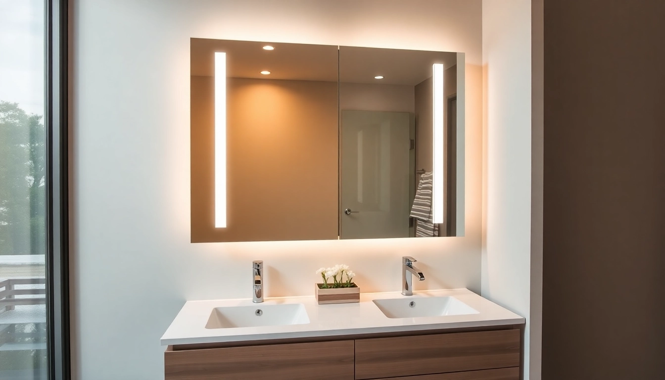 Gestalte den eleganten sonni Spiegelschrank mit stilvollem LED-Licht im Badezimmer.