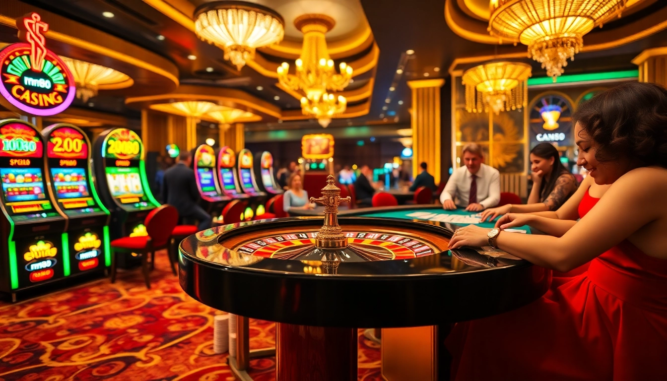 Experience the thrill of mm88 at a glamorous casino featuring roulette and poker action.