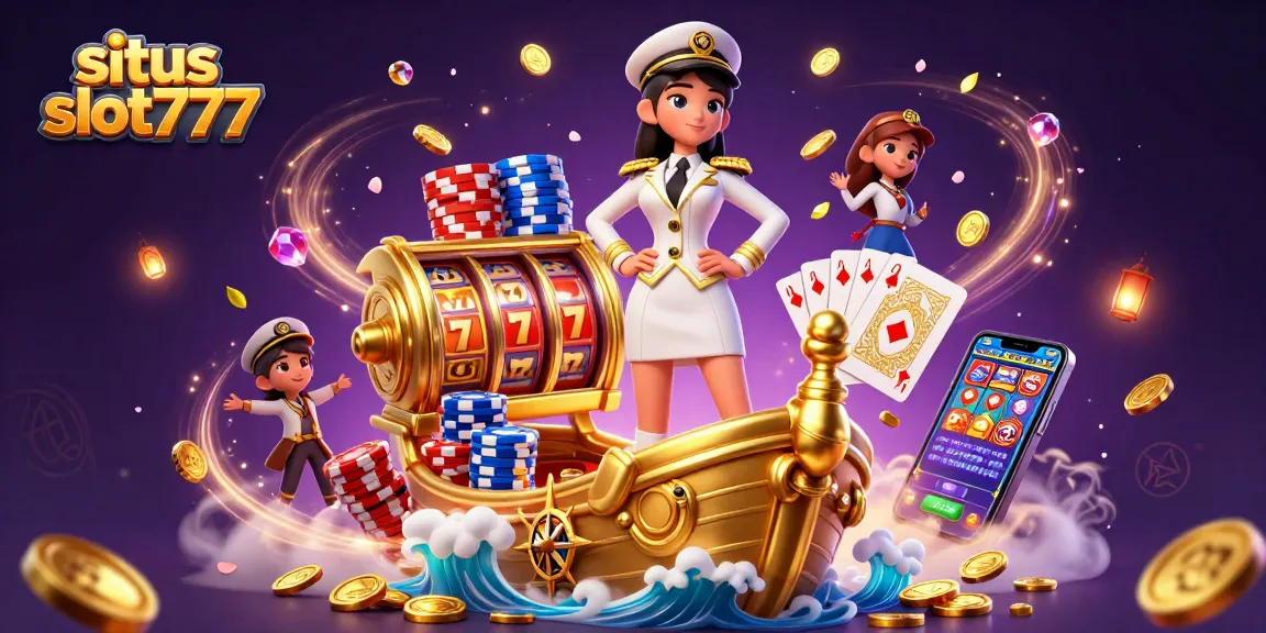 Sweep into situs slot777 for thrilling slot action with cascading coins and vibrant characters!
