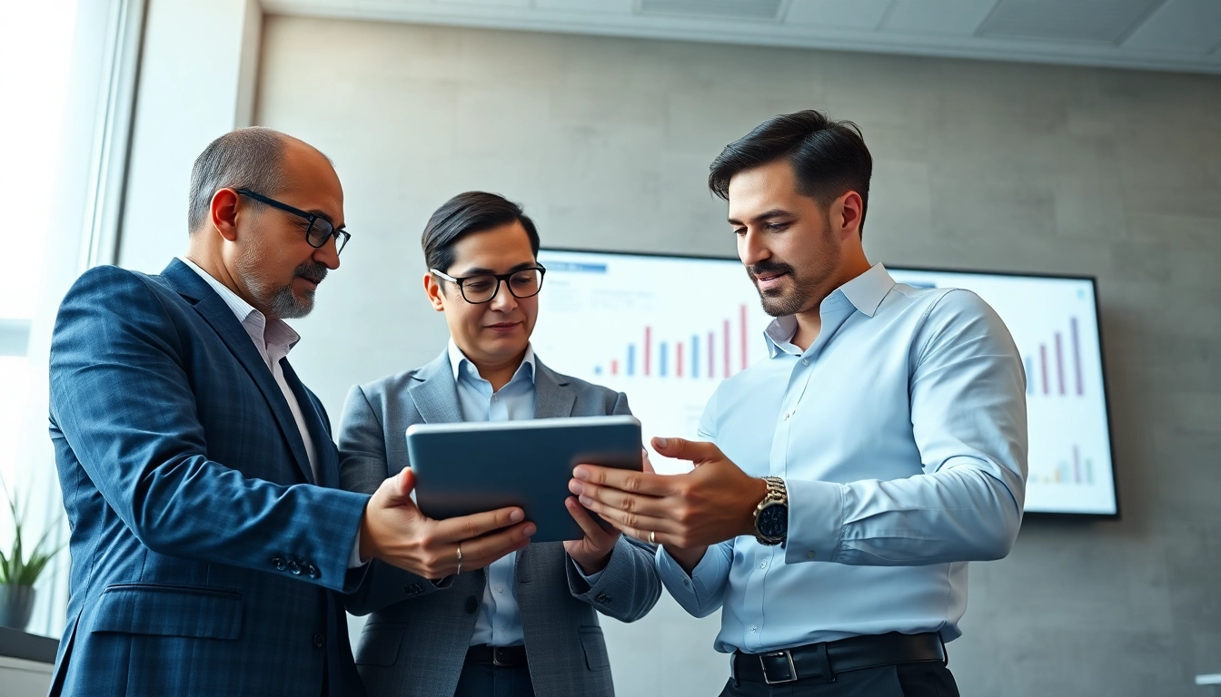 Business Consultants in Dubai collaborating in a modern office, showcasing professionalism and innovation.