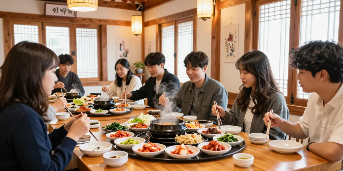 Experience authentic dining at 상봉동 한국관 with vibrant dishes and joyful gatherings, showcasing Korean culture in a warm, inviting setting.