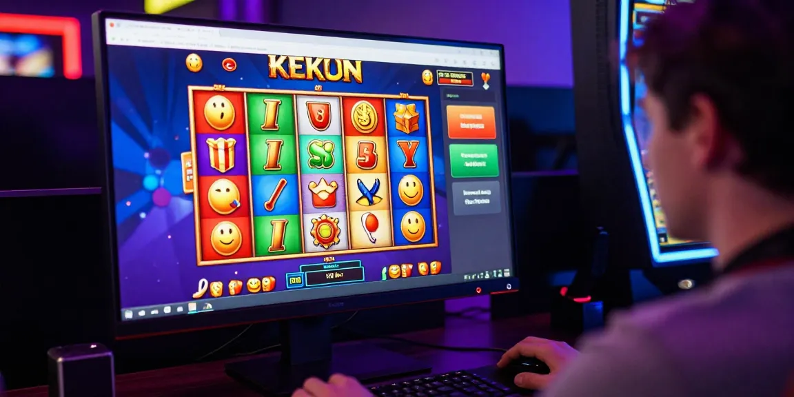 Player enjoying an exciting online slot game with vibrant screens and gaming elements