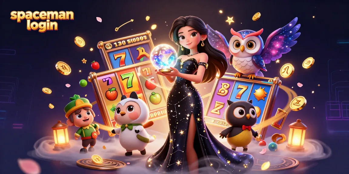 Experience seamless gameplay with spaceman login, showcasing vibrant casino elements and mystical characters.