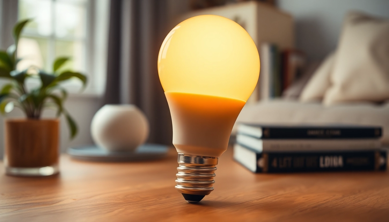 Understand what is an a19 bulb with a close-up of an illuminated light bulb in a cozy setting.