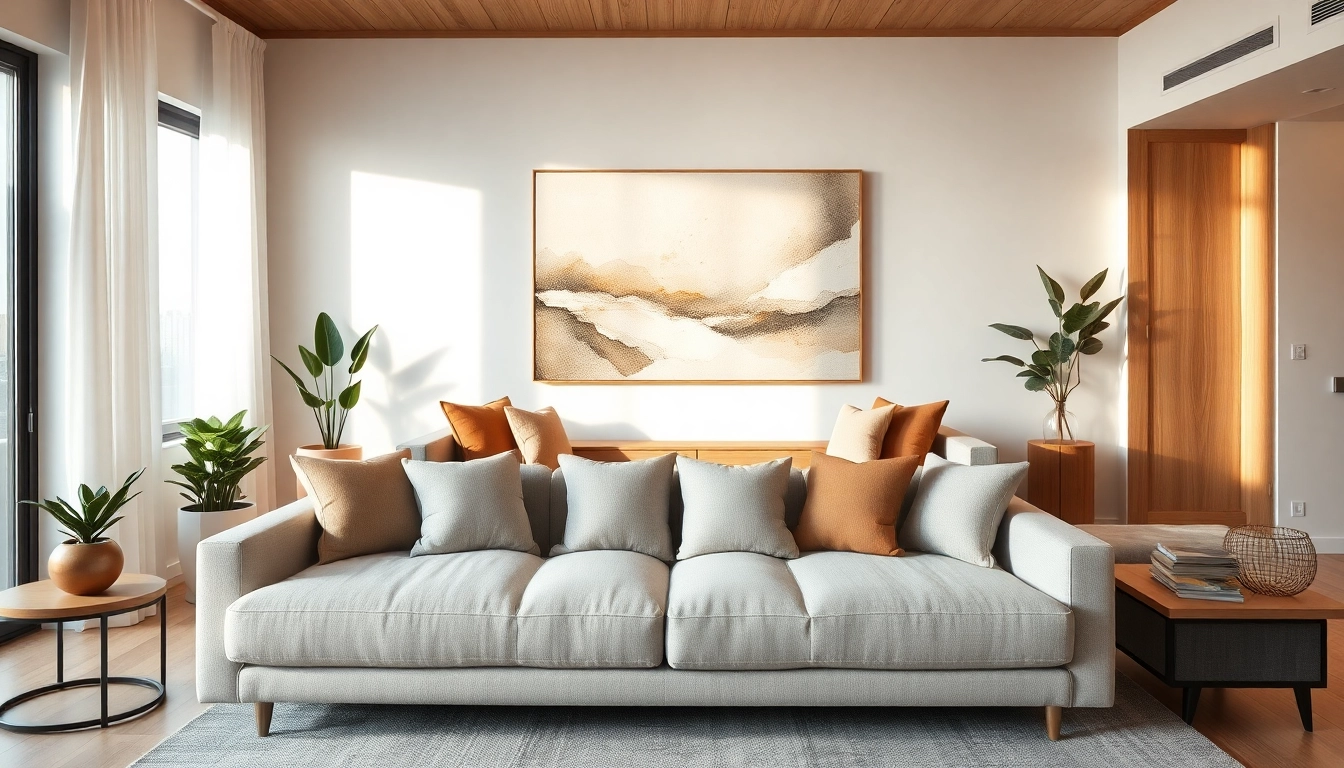 Experience Seamless Living in a stylish modern living room designed for tranquility and comfort.