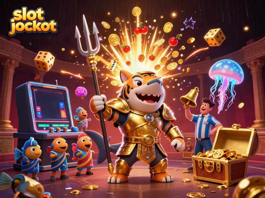Experience thrilling slot jackpot action with a vibrant underwater scene featuring unique casino elements.