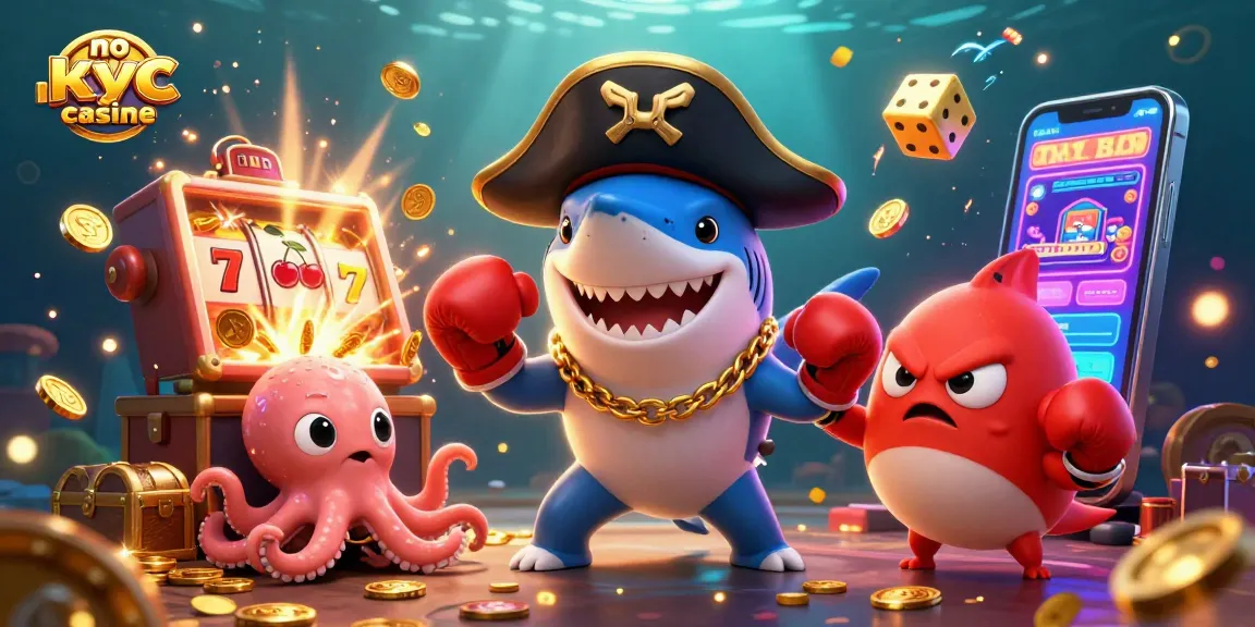 Scopri l'emozione dei casinò online senza KYC con elementi animati e personaggi vivaci.