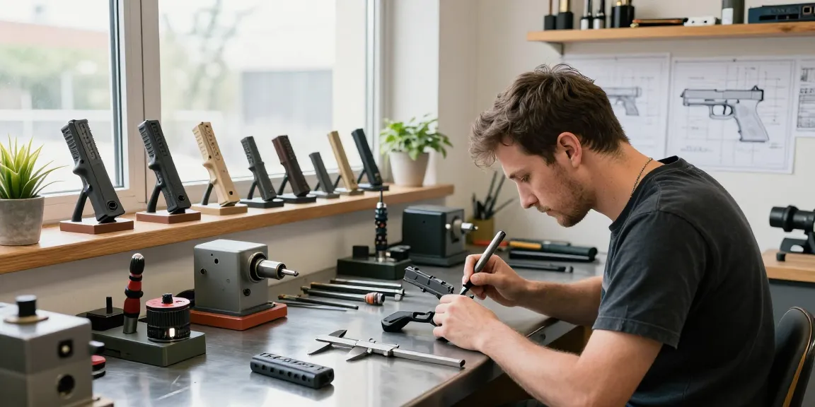 Glock slide customization workshop showcasing precision craftsmanship at https://precisionglockslides.com.