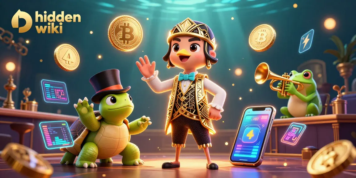 Engage with the hidden wiki and explore vibrant crypto casino themes in a dynamic 3D art illustration.