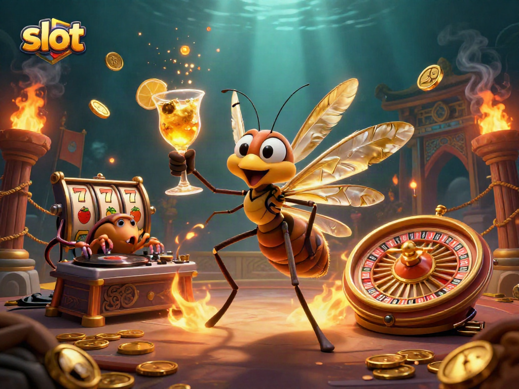 Spin the slot with vibrant 3D casino characters, showcasing enthusiasm in the gaming world.