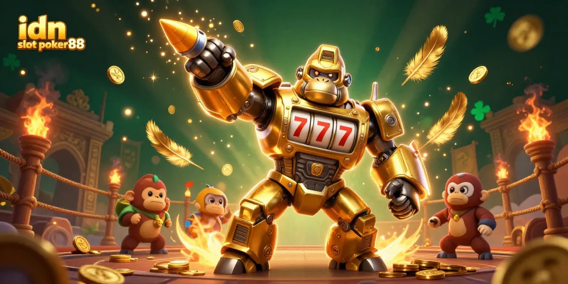 Experience the thrill of idn slot poker88 with our vibrant 3D illustration showcasing exciting gameplay.