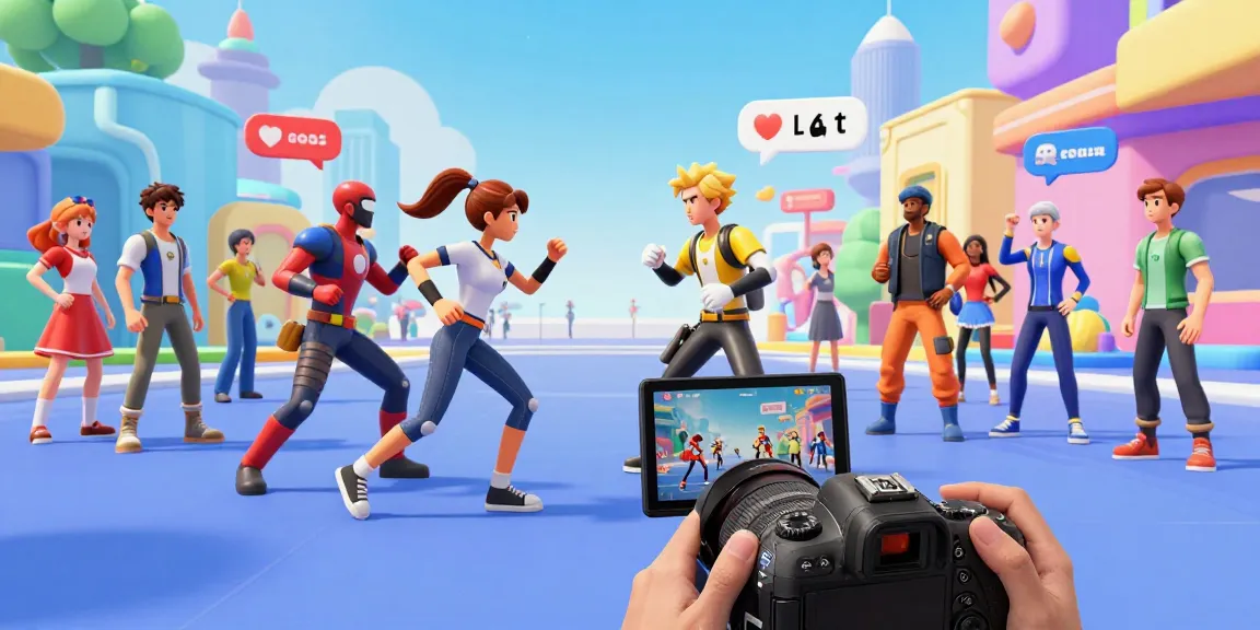 Dynamic Status AI gaming scene showcasing avatar creation and character interactions in a vibrant online community.