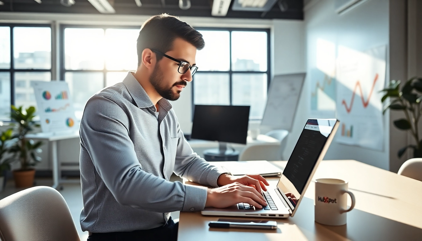 Utilizing hubspot free tools to enhance digital marketing strategies in a dynamic workspace.