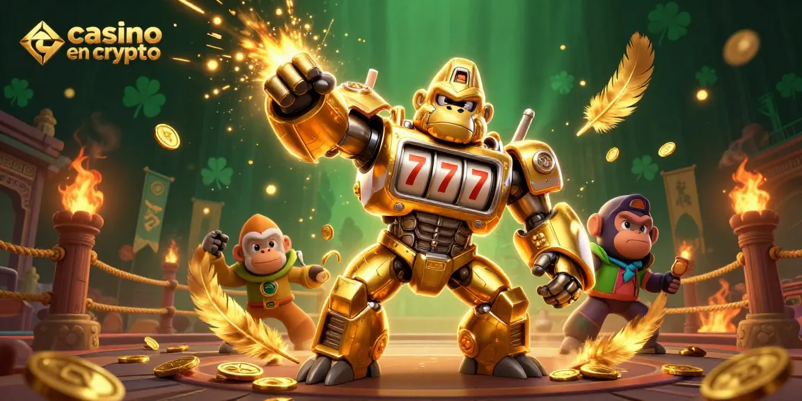 Découvrez l'univers captivant du casino en crypto avec un gorilla mech en action.