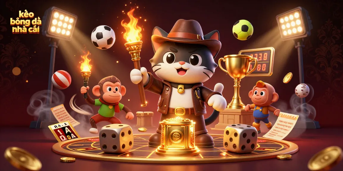 Engage with kèo bóng đá nhà cái through animated sports elements and a treasure-hunting adventure.