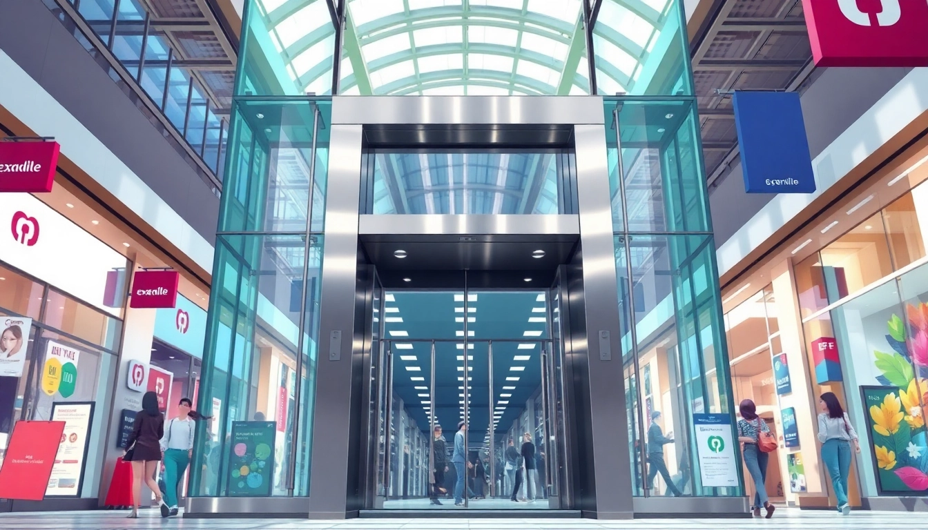 Showcase Commercial Automatic Doors enhancing accessibility in a vibrant urban setting.
