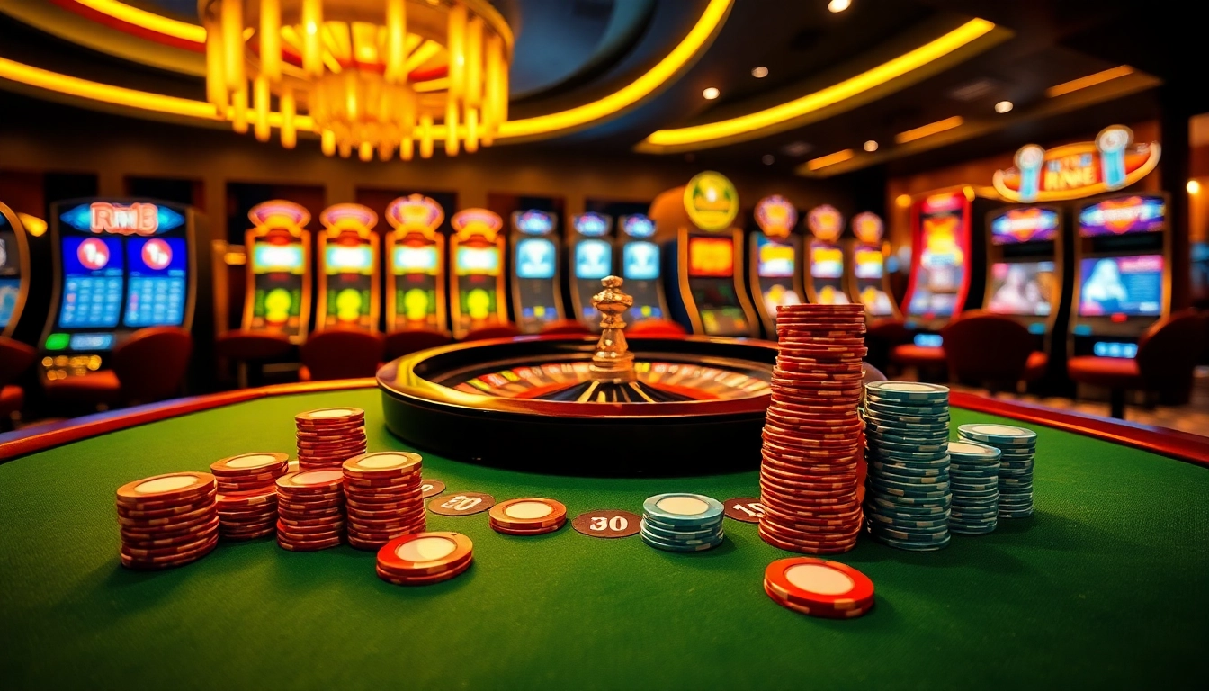 Exciting roulette action at RR88 casino with vibrant colors and luxury atmosphere.