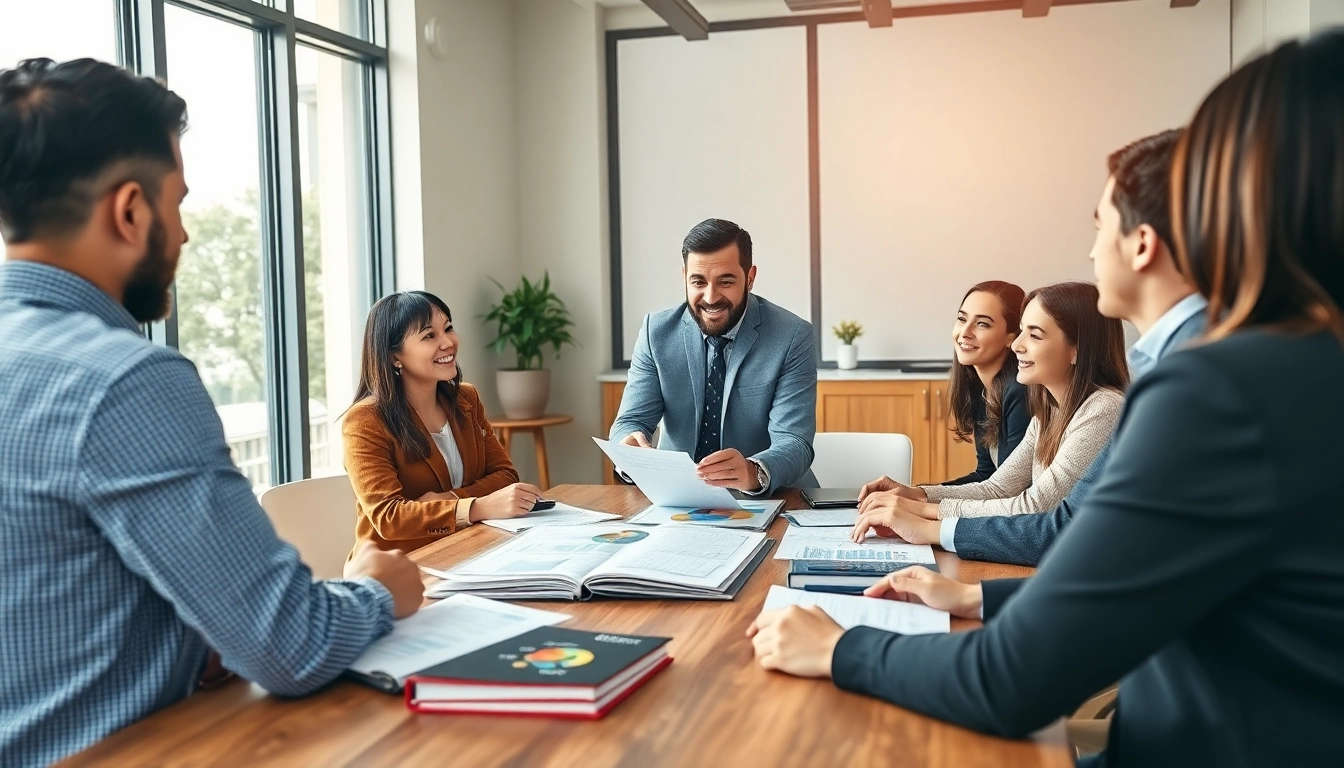 Showcasing founder leadership insights through a collaborative team meeting in a modern workspace.