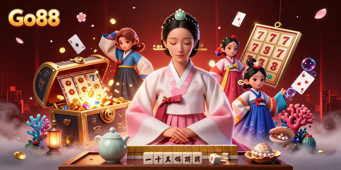 Experience winning at Go88 with vibrant slots, golden accessories, and casino elements.