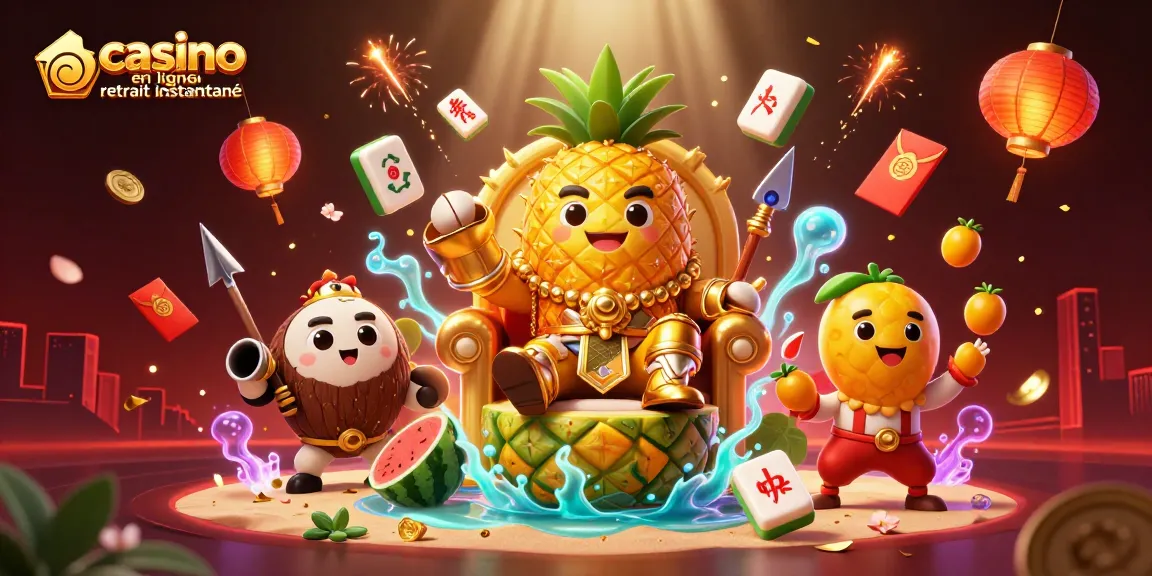 Jeux de casino en ligne retrait instantané avec un roi et des personnages sur une plage colorée.