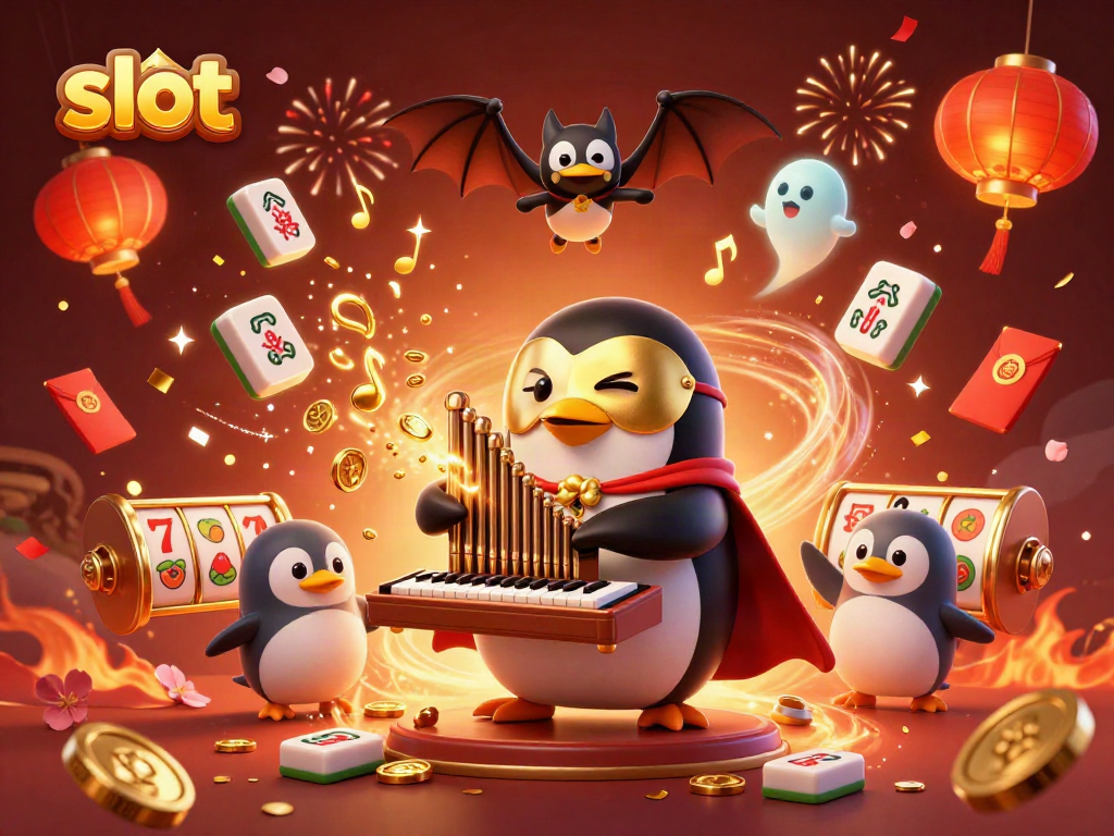 Experience captivating slot gameplay with a 3D penguin and dynamic casino elements.