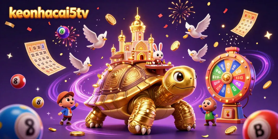 Engage with keonhacai5tv as wining rabbits deal cards amid golden tortoise casino.