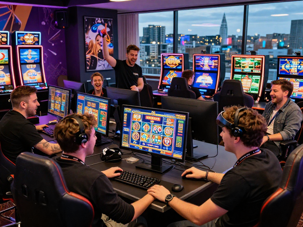 UK players exploring non-UK casinos at https://cybermentors.org.uk, enjoying vibrant slot games and exciting atmosphere.
