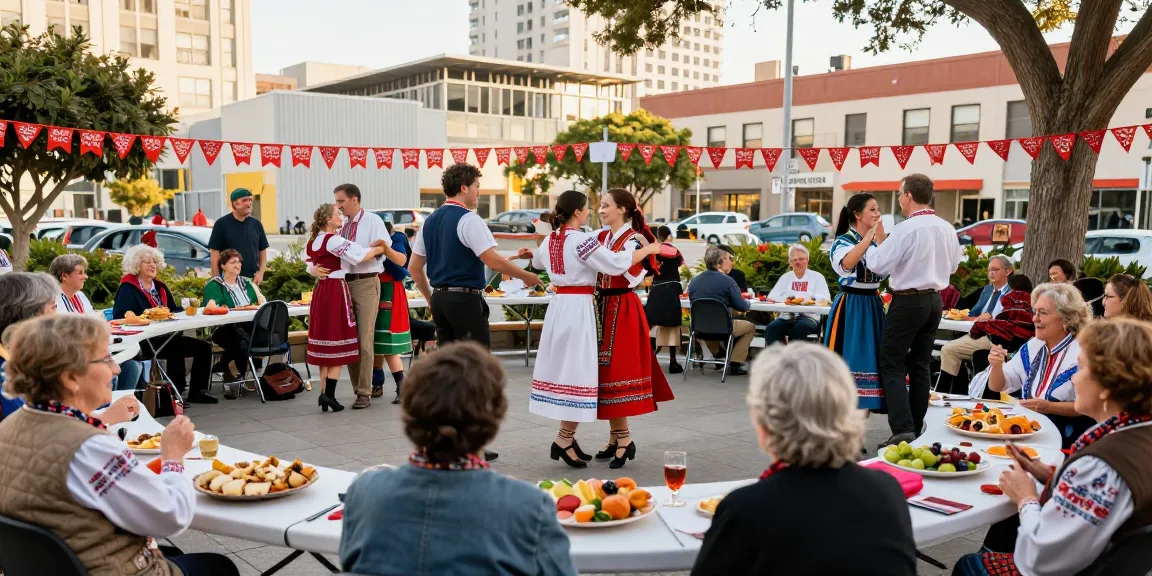 Engaged Polish community members at https://www.sfpol.com/ celebrating heritage in San Francisco.