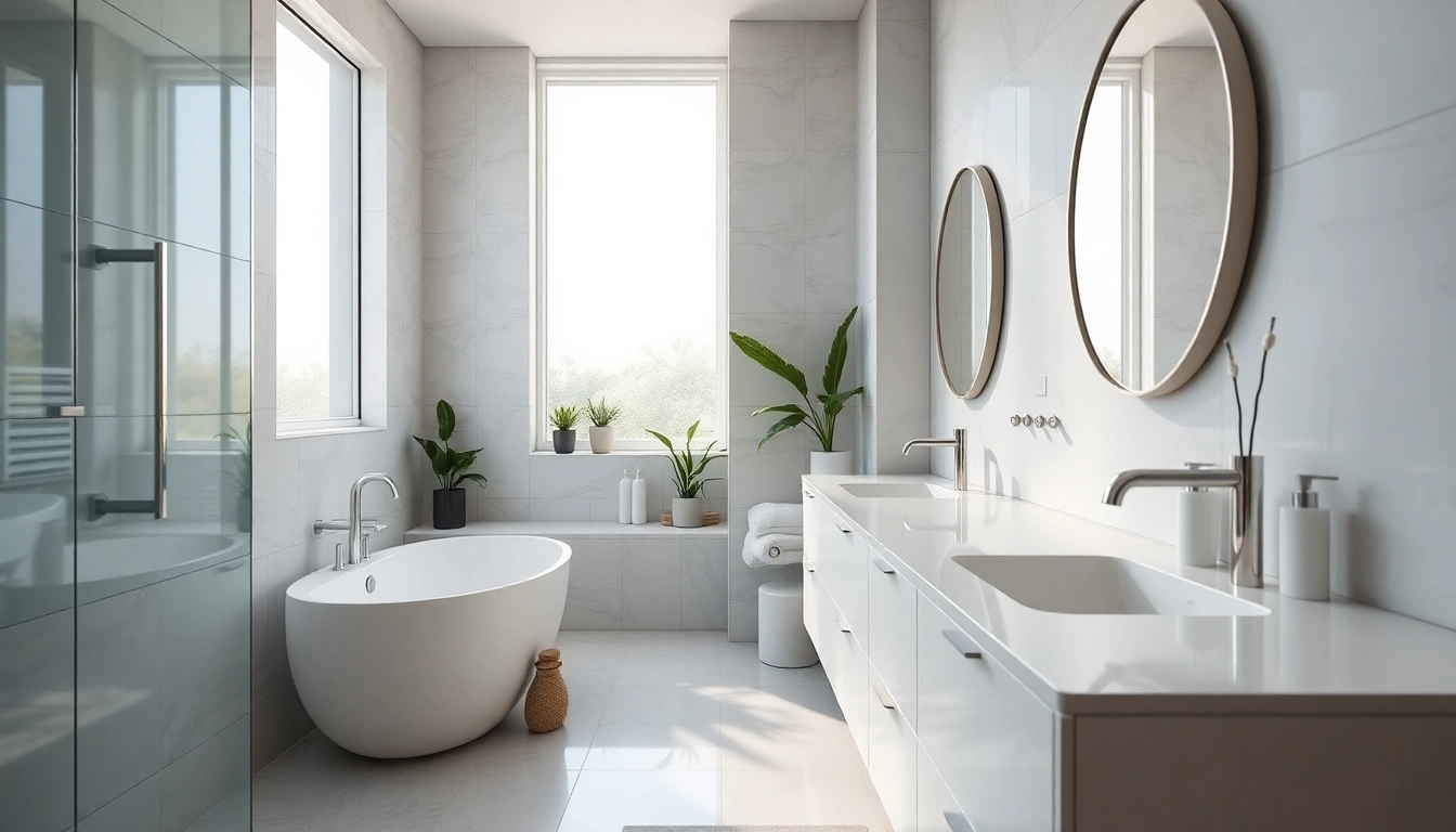 Beautiful small bathroom remodel showcasing modern design features and natural light.
