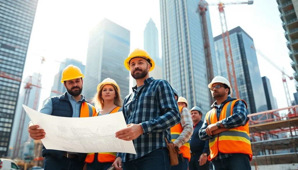 Skilled New York City General Contractor team engaged in a high-rise construction project.