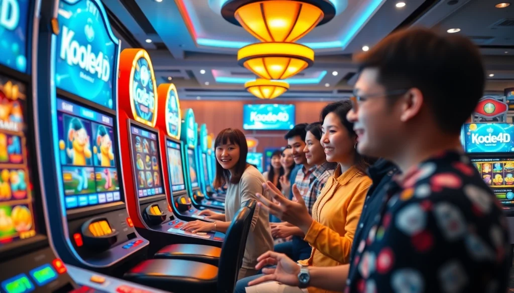 Situs kode4d vibrant online gaming experience with diverse players enjoying slot machines