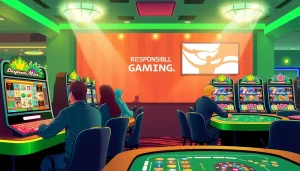Excited players enjoying an online casino in Saskatchewan in a vibrant, inviting atmosphere.