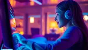 Engaging AI character interaction in a virtual chat interface, representing sexting ai in a futuristic setting.