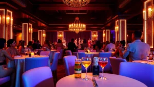 Dinner sxm experience at Club Noir, a vibrant nightlife venue showcasing elegant dining and live performances.