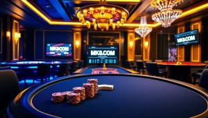 Bet on thrilling games at MK8.COM with exciting poker chips and cards.