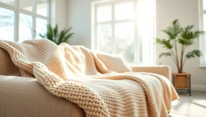 Bekijk de zachte bouclé stoffen die een moderne woonkamer accentueren.