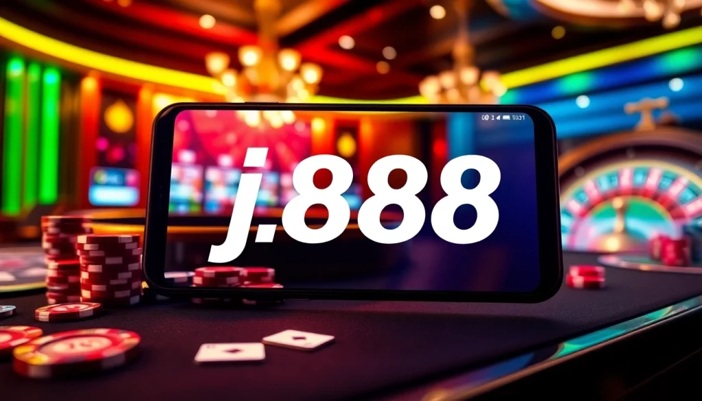 Experience the thrill of online gambling with j88, showcasing vibrant casino action and sleek interfaces.