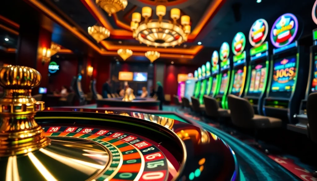 RR88 showcases thrilling gambling action with luxurious slot machines and poker chips.